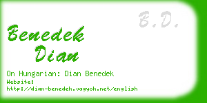 benedek dian business card